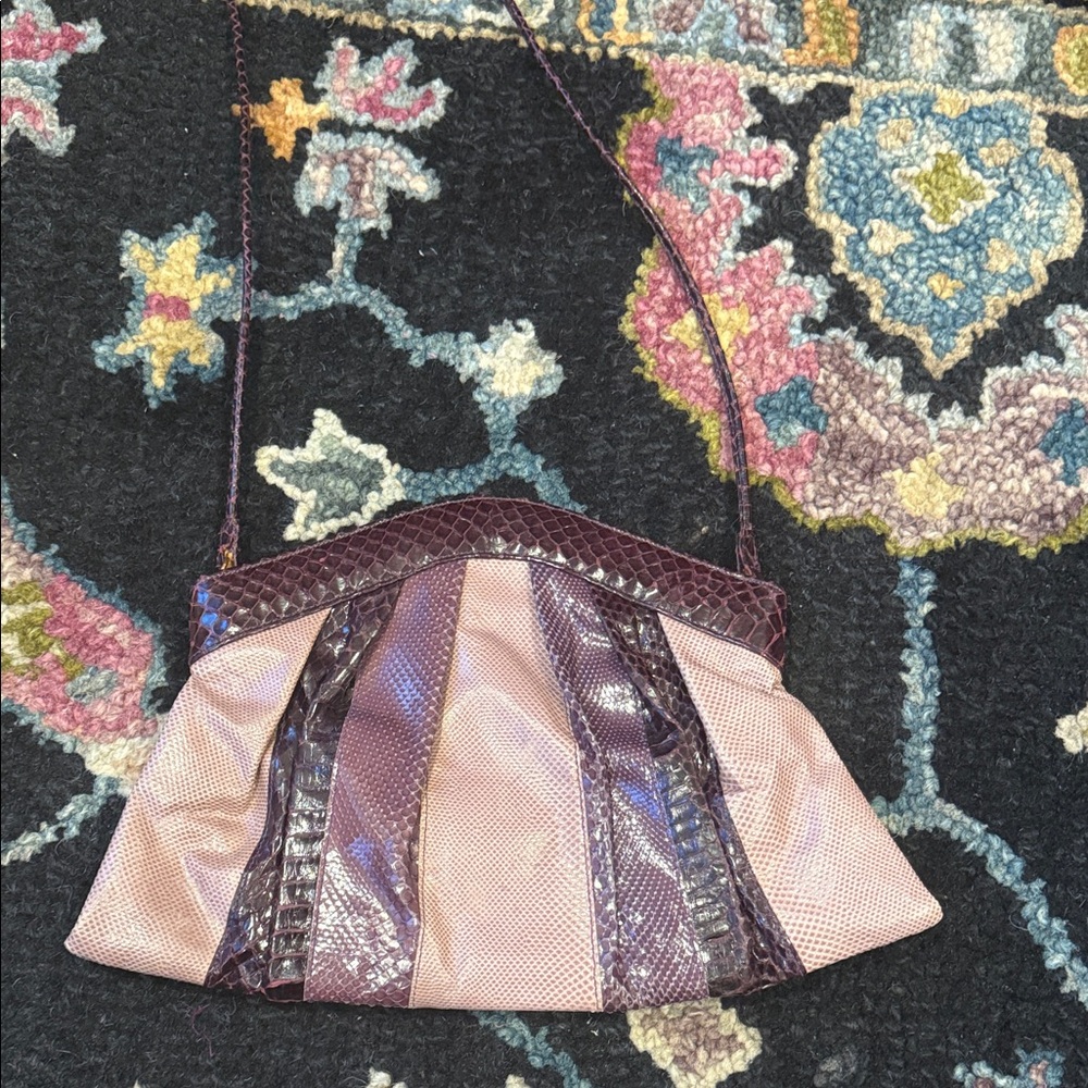 Vintage purple snakeskin shoulder bag